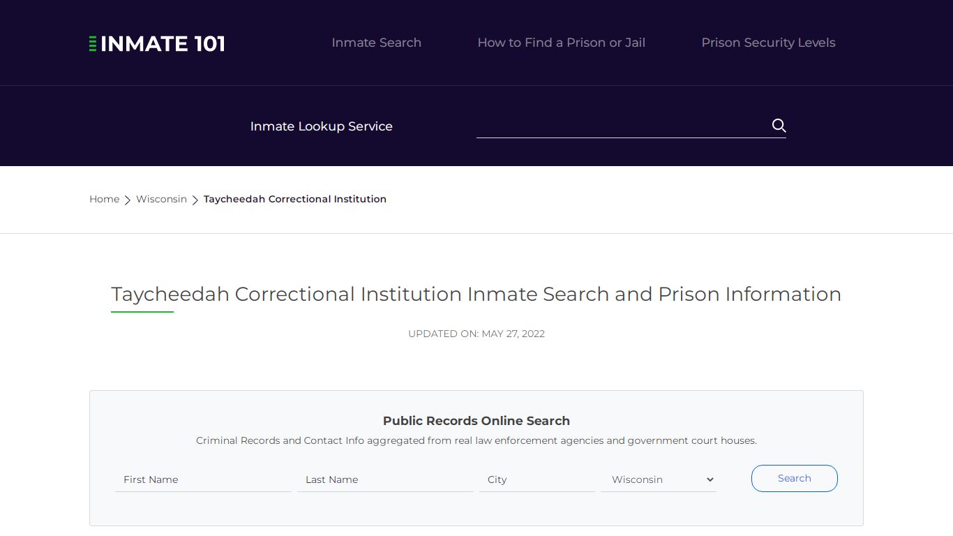 Taycheedah Correctional Institution Inmate Search ...